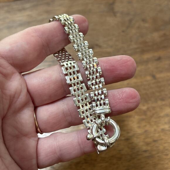 Vintage Bracelet Hallmarked MILOR ITALY 925 STERLING SILVER Woven Chain Look - Picture 5 of 8